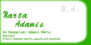 marta adamis business card
