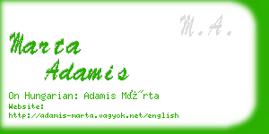 marta adamis business card